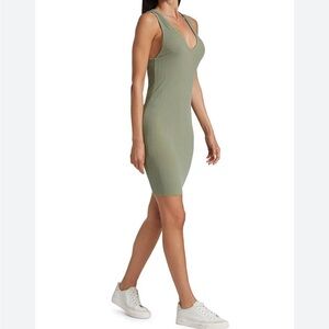 rag & bone Zoe Deep Vee Dusty Green Mini Dress Size M NWOT